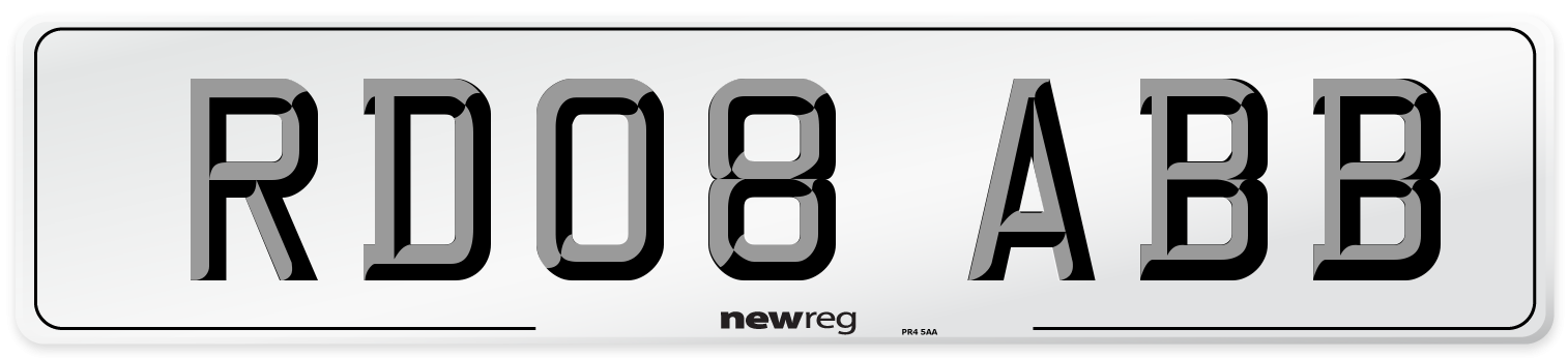 RD08 ABB Number Plate from New Reg